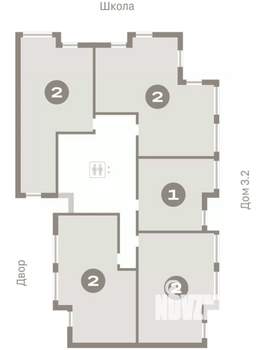 2-к квартира, вторичка, 67м2, 9/9 этаж