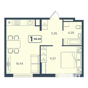 1-к квартира, вторичка, 39м2, 10/25 этаж