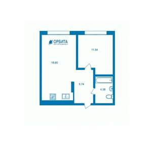 1-к квартира, вторичка, 40м2, 2/24 этаж