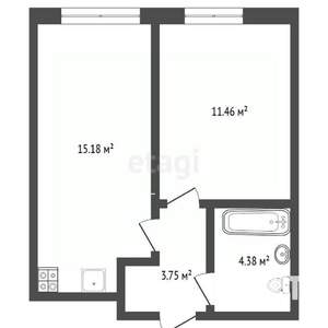 1-к квартира, вторичка, 34м2, 4/10 этаж