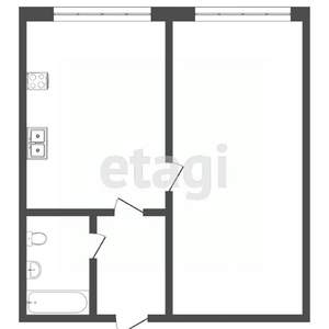 1-к квартира, вторичка, 37м2, 2/5 этаж