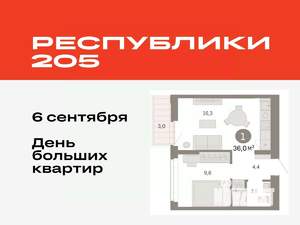1-к квартира, вторичка, 36м2, 7/8 этаж