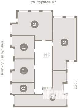2-к квартира, вторичка, 80м2, 2/8 этаж