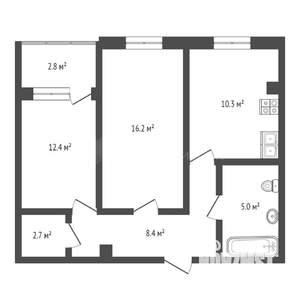 2-к квартира, вторичка, 56м2, 6/17 этаж