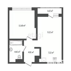 1-к квартира, вторичка, 38м2, 9/17 этаж