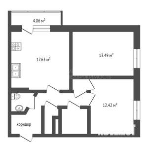 2-к квартира, вторичка, 59м2, 2/10 этаж