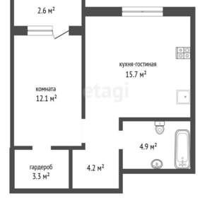 1-к квартира, вторичка, 43м2, 14/23 этаж