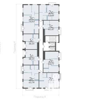 2-к квартира, вторичка, 53м2, 3/17 этаж