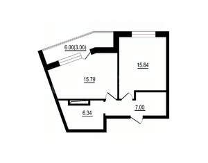 1-к квартира, вторичка, 48м2, 11/15 этаж