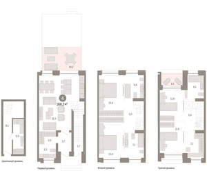 4-к квартира, вторичка, 168м2, 1/8 этаж