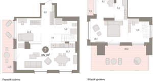 2-к квартира, вторичка, 135м2, 8/8 этаж