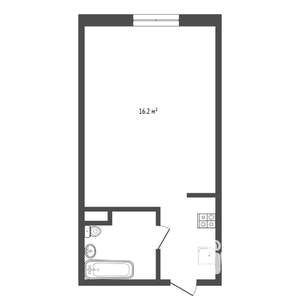 Студия квартира, вторичка, 16м2, 2/9 этаж