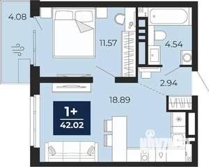 1-к квартира, вторичка, 42м2, 7/20 этаж