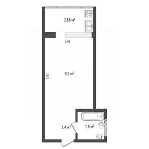 Студия квартира, вторичка, 13м2, 7/8 этаж
