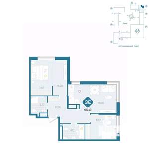 3-к квартира, вторичка, 65м2, 8/17 этаж