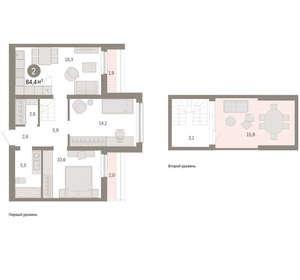 2-к квартира, вторичка, 84м2, 8/9 этаж