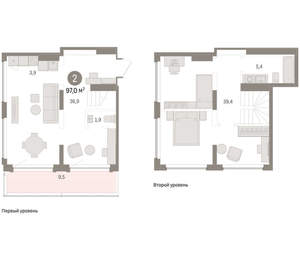 2-к квартира, вторичка, 97м2, 6/9 этаж