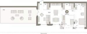 2-к квартира, вторичка, 132м2, 8/8 этаж