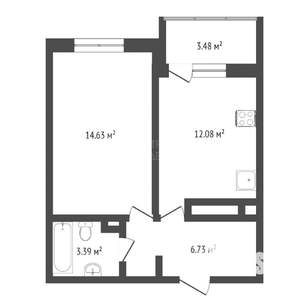 1-к квартира, вторичка, 37м2, 1/16 этаж