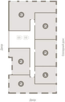 2-к квартира, вторичка, 76м2, 5/16 этаж