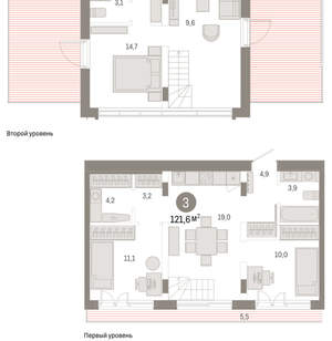 3-к квартира, вторичка, 122м2, 7/16 этаж