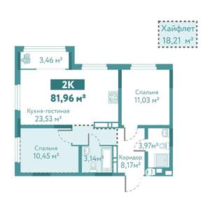 2-к квартира, вторичка, 82м2, 10/10 этаж