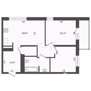 2-к квартира, вторичка, 60м2, 7/17 этаж