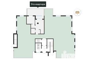 1-к квартира, вторичка, 45м2, 1/4 этаж