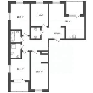 4-к квартира, вторичка, 115м2, 8/10 этаж