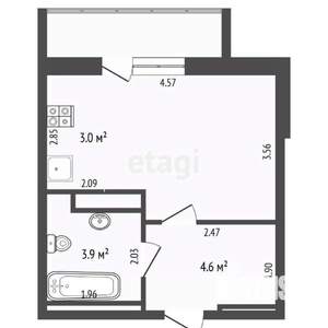 Студия квартира, вторичка, 25м2, 12/20 этаж