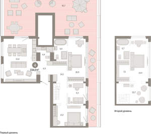 4-к квартира, вторичка, 234м2, 7/11 этаж
