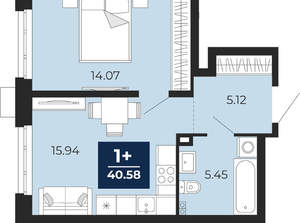 1-к квартира, вторичка, 41м2, 2/24 этаж