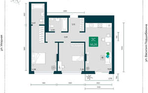 2-к квартира, вторичка, 66м2, 5/7 этаж