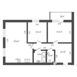 2-к квартира, вторичка, 63м2, 8/16 этаж