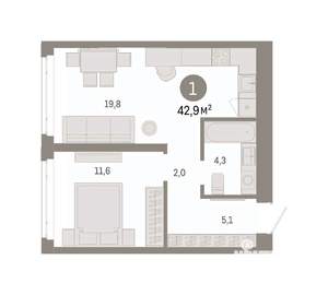 1-к квартира, вторичка, 43м2, 10/25 этаж