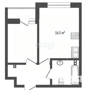 1-к квартира, вторичка, 38м2, 2/17 этаж