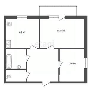 2-к квартира, вторичка, 46м2, 6/8 этаж
