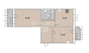 3-к квартира, вторичка, 57м2, 5/5 этаж