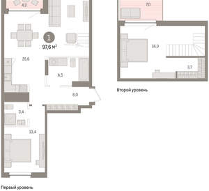 1-к квартира, вторичка, 98м2, 4/8 этаж