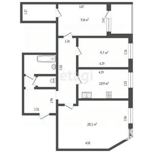 3-к квартира, вторичка, 70м2, 6/12 этаж