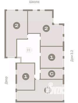 2-к квартира, вторичка, 73м2, 3/9 этаж