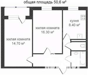 2-к квартира, вторичка, 51м2, 3/9 этаж