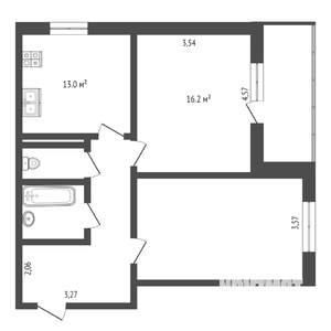 2-к квартира, вторичка, 63м2, 14/17 этаж