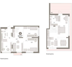 4-к квартира, вторичка, 164м2, 7/16 этаж