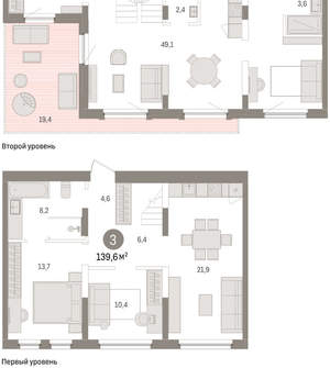 2-к квартира, вторичка, 140м2, 7/16 этаж