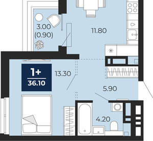 1-к квартира, вторичка, 36м2, 18/24 этаж