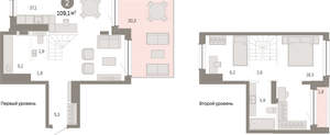 2-к квартира, вторичка, 109м2, 8/8 этаж