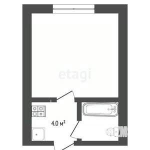 Студия квартира, вторичка, 14м2, 1/5 этаж