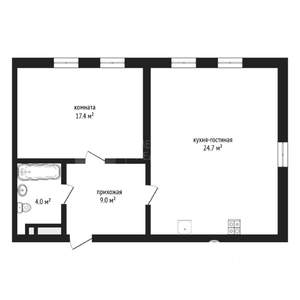 1-к квартира, вторичка, 60м2, 5/24 этаж