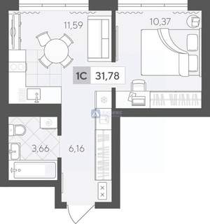 1-к квартира, вторичка, 32м2, 16/17 этаж